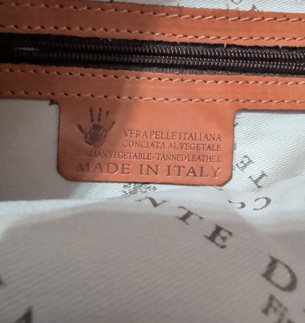 Conte Di Cavour Leather Shoulder Bag in Cognac Orangey Brown - Picture 15 of 15